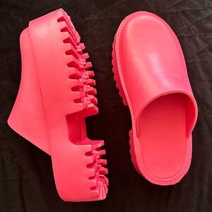 SHEIN Pink platform mules size 9